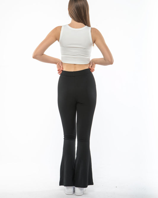 İspanyol Paça Yüksek Bel Çelik Örgü Tayt