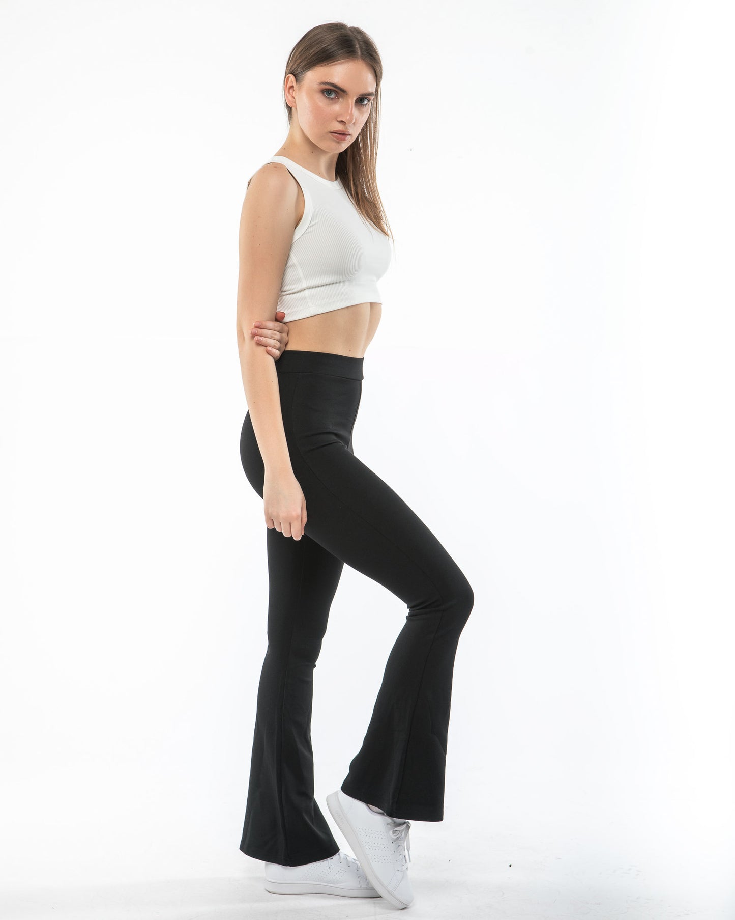 İspanyol Paça Yüksek Bel Çelik Örgü Tayt