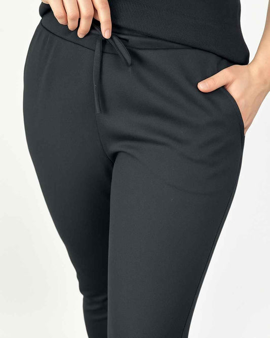 Büyük Beden Duble Paça Cepli İnci Çelik Örgü Pantolon