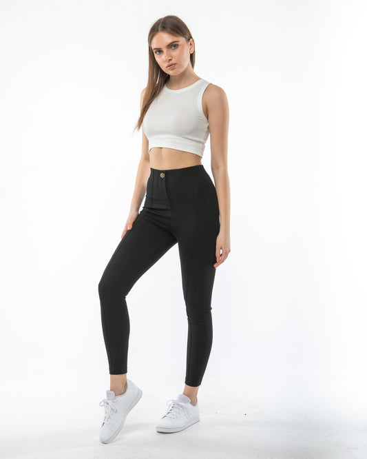 Çimalı Patlı Yüksek Bel Çelik Örgü Tayt