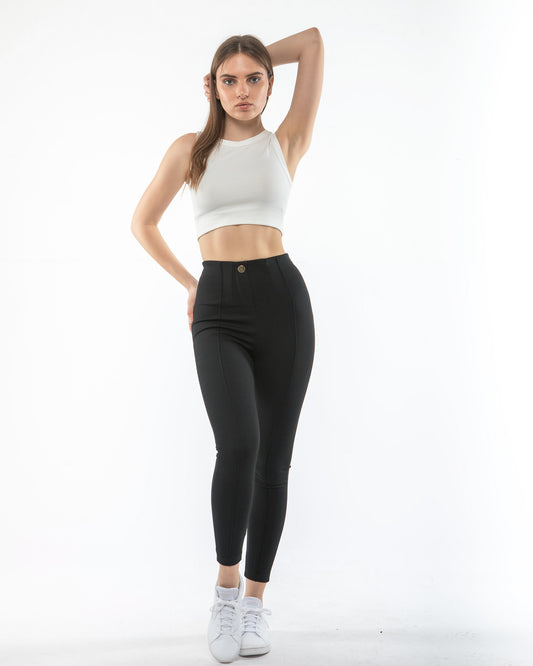 Çimalı Patlı Yüksek Bel Çelik Örgü Tayt