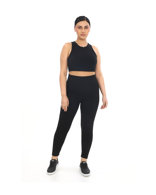 Büyük Beden Geniş Kemer Yüksek Bel Çelik Örgü Tayt