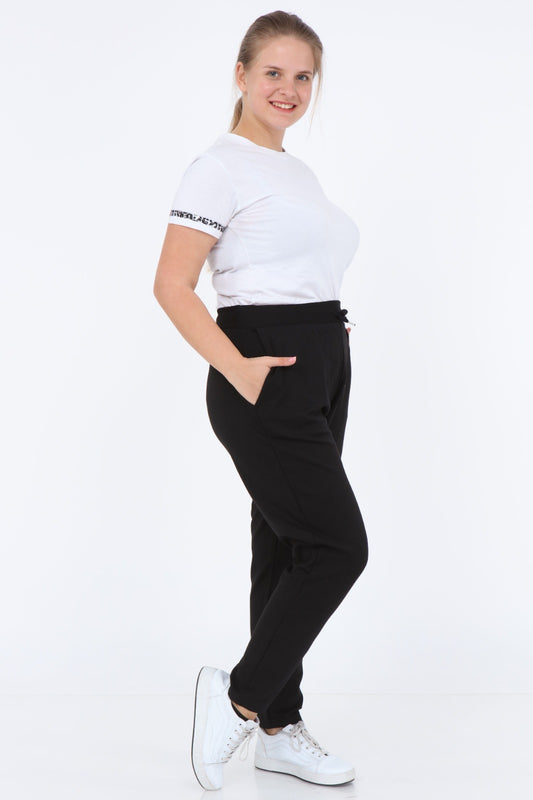 Büyük Beden Cepli Bağcıklı Çelik Örgü Pantolon