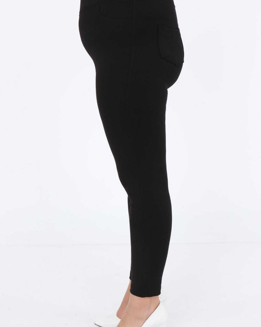 Büyük Beden Arkası Cepli Yüksek Bel Çelik Örgü Tayt